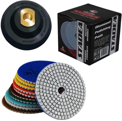 Diamant Polijsten Pads 4 Inch Set voor Graniet, Quartz, Beton en Marmer