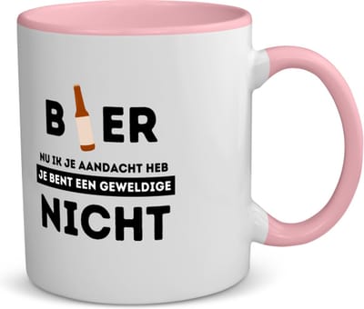 Akyol - bier, nu ik je aandacht heb je bent een geweldige nicht koffiemok - theemok - roze - Nicht - de beste nicht - verjaardagscadeau - verjaardag - cadeau - cadeautje voor nicht - nicht artikelen - kado - geschenk - gift - 350 ML inhoud