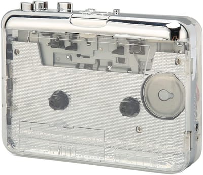 Draagbare Vintage Cassette Speler voor Audio Conversie, Tape naar Digitaal met 3.5mm Hoofdtelefoon Jack en Auto Terugloopfunctie