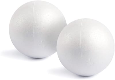 2 stuks piepschuimballen om te knutselen, wetenschappelijke modellen, schoolprojecten, decoratie, wit, elk 15 cm diameter