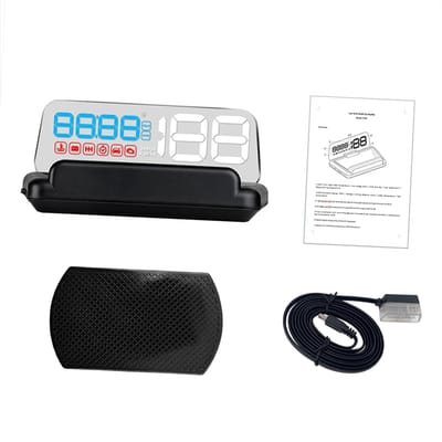 Affichage tête haute pour voiture, Affichage tête haute Vitesse Haute Définition Outil de Diagnostic Auto OBD Élimination des Codes d'Erreur Sécurisé white