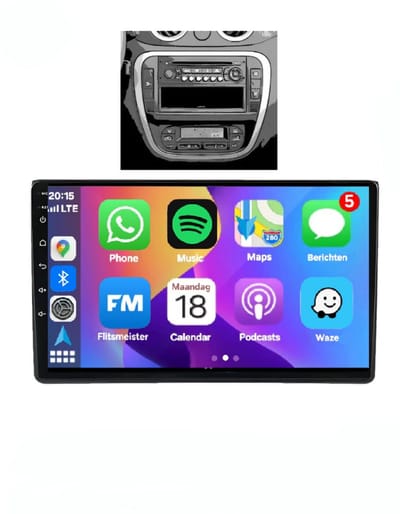 Autoradio 4/64GB met Carplay en Android auto | Geschikt voor Citroen C2 C3 Jumpy, Peugeot 307, Expert, 3008, 5008 2001-2019 | Radio scherm met Navigatie | 2001 2002 2003 2004 2005 2006 2007 2008 2009 2010 2011 2012 2013 2014 2015