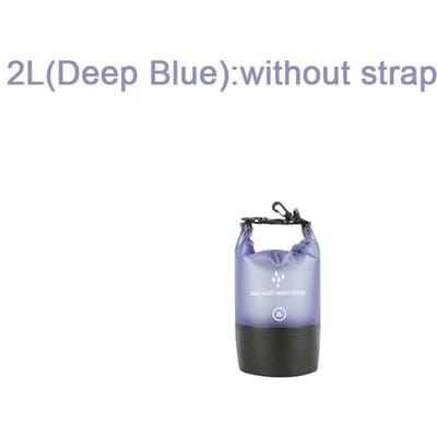 Waterdichte PVC Dry Bag 2L/5L/10L/20L Buiten Duiken Opvouwbaar Man Vrouw Strand Zwemtas Raften Rivier Oceaan Rugzak 2L Strapless