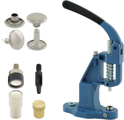 Klinknagelpers Set - Handgereedschap - Leer Bewerken - Alles Inclusief - 7 mm - Zilver