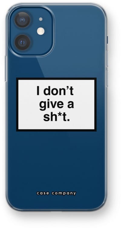 Case Company® - Hoesje geschikt voor iPhone 12 hoesje - Don't give a shit - Soft Cover Telefoonhoesje - Bescherming aan alle Kanten en Schermrand
