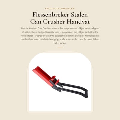 Dailygoods- Flesvermaler 500ml - Stalen Beugel - Rubber Handvat - Geschikt voor 12oz/16oz Blikjes - Duurzaam - Hoog Leverage Ontwerp - Blikjesvermaler