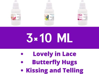Geurolie Set Romantiek – Cosmetische Geuroliën voor Zeep, Kaarsen en Cosmetica – 3x 10 ml Geconcentreerde Geuren – Gietzeep, CP Zeep, Parfum en Huisparfum – DIY, Cadeau en Hobby – ArinKaSoap