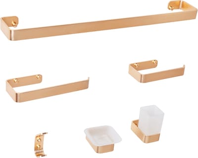 ZORRITOS - 6-delige badkamer hardware set - Goud - Aluminium