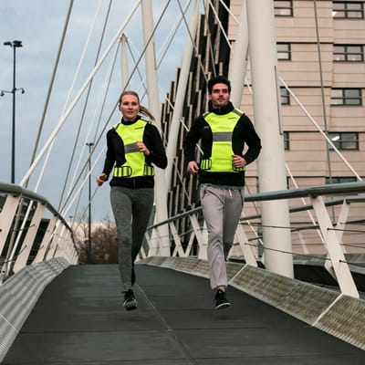 X-shape Running Vest - X-vorm hardloopvest - Jogging reflectie vest Veiligheidsvest - Safety Vest - Veiligheidshesje - Hardloop veiligheidsvest - Reflecterend - Maat S