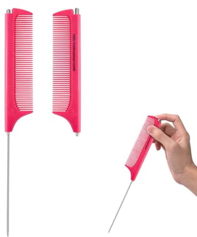 Draagbare intrekbare kam voor haarstyling, fijne tandplagerkam voor scheiding van haar