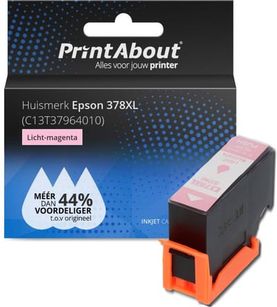 PrintAbout huismerk Inktcartridge 378XL (C13T37964010) Licht-magenta Hoge capaciteit Geschikt voor Epson
