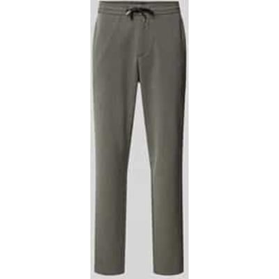 Tapered fit stoffen broek met fijn gestructureerd motief