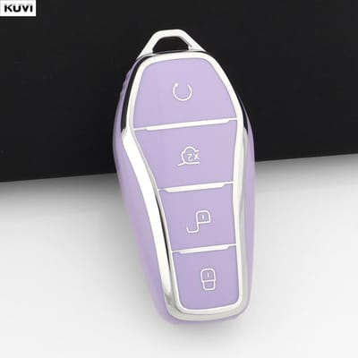 4 Knoppen Zacht TPU Auto Afstandsbediening Sleutelhoes Cover Voor Byd Song Pro Plus Max Dmi Ev Seal Dolphin Afstandsbediening Houder Fob Accessoires gray