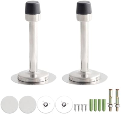 Dailygoods- Deurstopper Wandmontage - Zware Deurbuffer - Roestvrij Staal - Rubber Deurstop - Geluidsdempend - Eenvoudig te Installeren