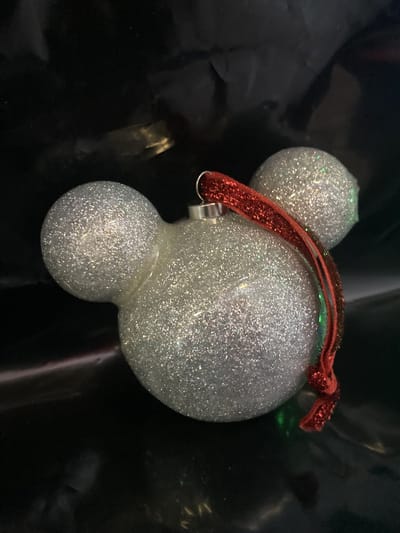 Disney - Mickey Mouse - Glitter - Kerstornament - Kerstbal Zilver