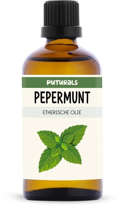 Puturals Pepermuntolie 100% Natuurlijk - 100ml - Puur en Vegan - Pepermunt Etherische Olie voor Huid, Haar, Gezicht en Diffuser