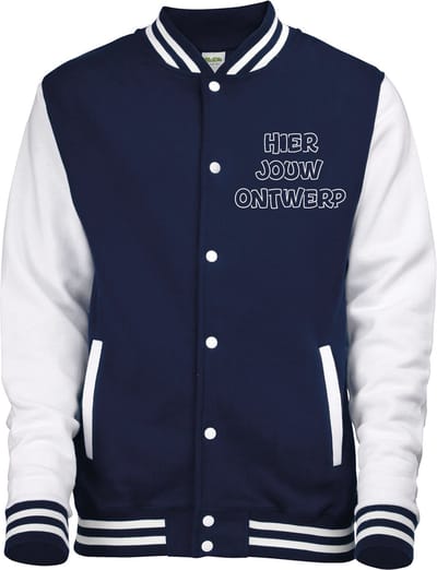College Vest Gepersonaliseerd - Baseball Vest met eigen opdruk - Varsity Jack met jouw ontwerp