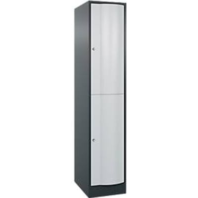 C+P Garderobekast Resisto, 1 vak, 2 vakken, B 396 x D 640 x H 1950 mm, antracietgrijs/lichtgrijs