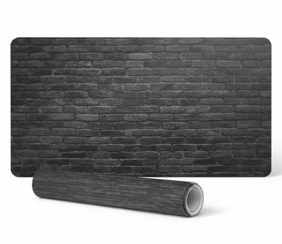 Bureauonderlegger met bakstenen muurmotief voor toetsenbord en accessoires, 90x45 cm