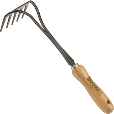 Sirocco - Hark - Handgesmede - Beukenhouten 14cm - Duitse Kwaliteit - Tuingereedschap - tuin harkje