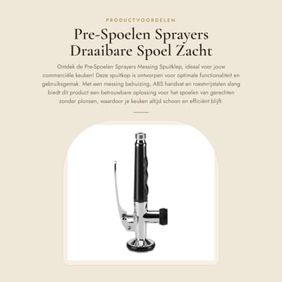 Dailygoods- Spuitklep Messing Behuizing - Draaibare Hoofdtuit - Roestvrij Stalen Slang - ABS Handvat - Praktische Spray Functie - Keukenkranen