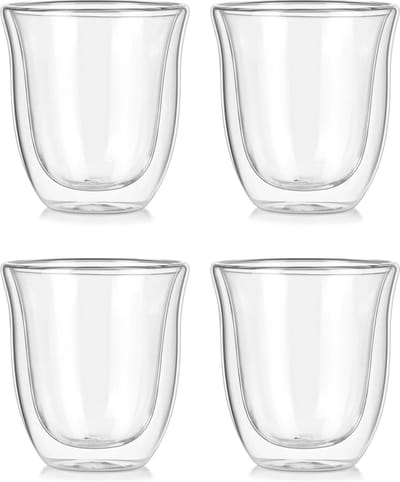 House of Husk Dubbelwandige Koffie Glazen - Theeglazen - Koffieglazen - Borosilicaat Glas - 150ML - 4 Stuks