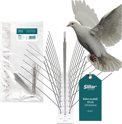 Sillar Duivenpinnen 33 cm - Vogelverjager - 40 Roestvrijstalen Spikes - Duivenverjager - Vogelwering - Anti-Vogel Pinnen