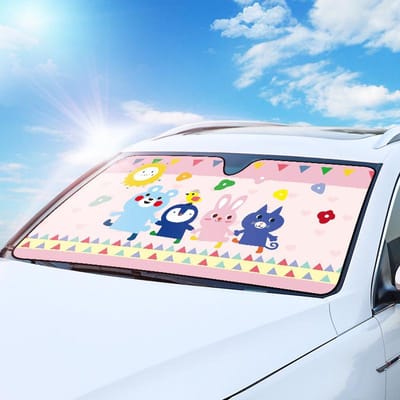 Auto Voorruit Zonnescherm Cartoon Schattige Auto Voorruit Zonneschermen Warmte-isolatie Auto Zonneklep