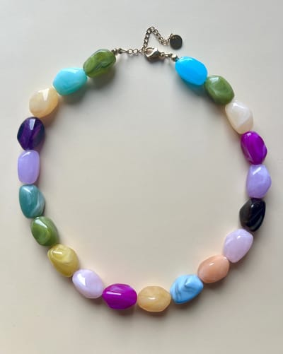 Handgemaakte ketting - handmade necklace - handmade - Ketting - colour stone necklace - statement ketting met ronde kralen - ketting - statement ketting - ketting met kralen - ketting - colour ketting - moederdag - moederdag cadeautje
