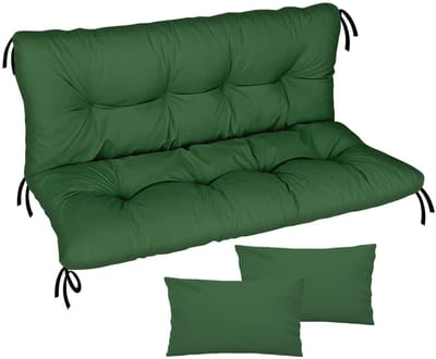 FEROCITY - Tuinschommelkussen - Gestept - Zitcomfort - Onderhoudsvriendelijk - Duurzaam - 120 x 50 x 50 x 10 cm - Polyester - Groen