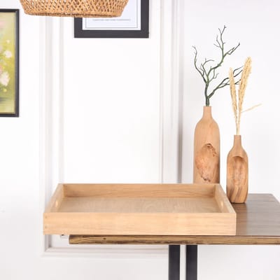 Teakhouten Dienblad Vierkant 50 x 50 cm - Hout - FSC gecertificeerd - 2 jaar garantie - Exclusief dienblad