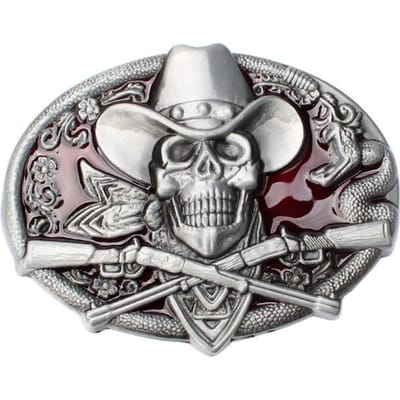 Schedel Skelet Riemgesp Riem Doe-het-zelf Accessoires Western Cowboy Stijl Gladde Riemgesp Punk Rock Stijl K13 Hoge Kwaliteit Praktisch Dagelijks Gebruik gray