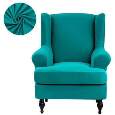 Effen Kleur Schuine Arm Koningsrug Stoelhoes Elastische Fauteuil Oorstoel Oorbank Rugstoelhoes Stretch Beschermer Sliphoes voor Thuis Universal Size