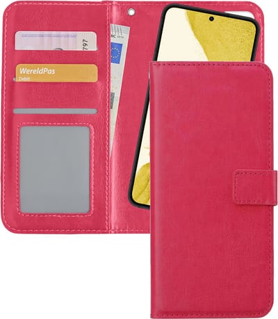 Hoesje - 2 in 1 - Geschikt voor Samsung Galaxy S22 Plus - Met Uitneembare Hard Cover - Bookcase - Wallet Case - Met Pasjeshouder - Book Case - Uitneembaar - Pashouder - Kunstleer - Telefoonhoesjes - Donkerroze