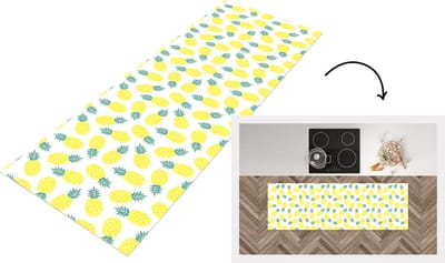 Keukenloper - Loper keuken - Zomer - Tropisch - Design - Ananas - 150x50 cm - Keukenloper vinyl