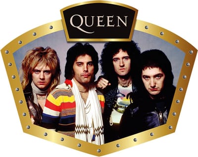 Signs USA - Muziek schild met Top Logo - Queen - Gold - 40 x 32 cm