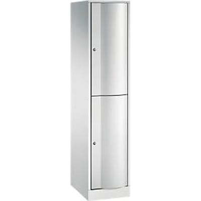 C+P Garderobekast Resisto, 1 afdeling, 2 vakken, B 396 x D 540 x H 1950 mm, lichtgrijs/lichtgrijs