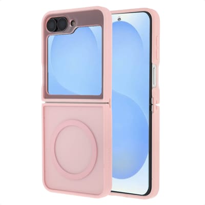 imoshion Hoesje - Geschikt voor Samsung Galaxy Z Flip 7 FE - Color Guard Backcover met Magnetische Ring - Lichtroze