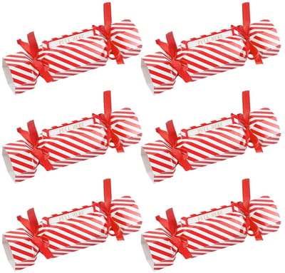 Dailygoods- Spaarpot - 6 Stuks Snoepvormige Papier - Cadeauzakjes - Kerst Thema - Verjaardag - Geschenkdozen - Afmetingen 17,5 x 4,5 x 4,5 cm - Cadeauzakje