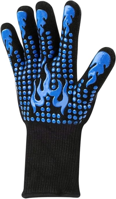 BBQ Oven Handschoenen - Hittebestendige Wanten - Bescherming bij Hitte - Hoge Temperatuur Weerstand - 1 Paar - Blauw