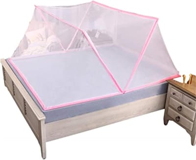 Klamboe Vouwnet - Draagbaar Insectennet - Comfortabel Slapen - Ultralicht Opvouwbaar - 190 x 100 cm - Roze