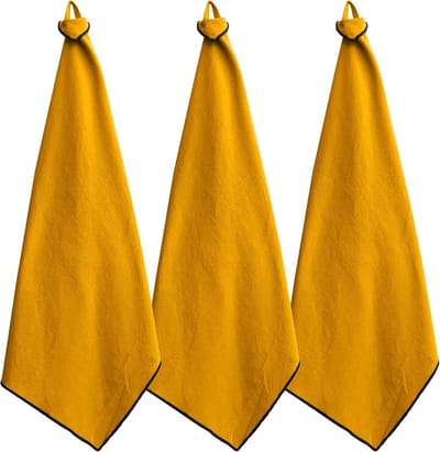 Set van 3 Keukendoeken Katoen 50x70 cm - Absorberend en Stijlvol Geel Curry