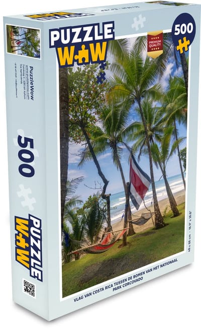 Puzzel Vlag van Costa Rica tussen de bomen van het Nationaal park Corcovado - Legpuzzel - Puzzel 500 stukjes