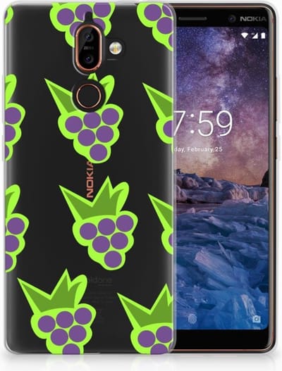 Nokia 7 Plus Siliconen Case Druiven