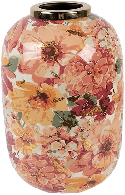 Clayre & Eef Vaas Ø 17x25 cm Beige Metaal