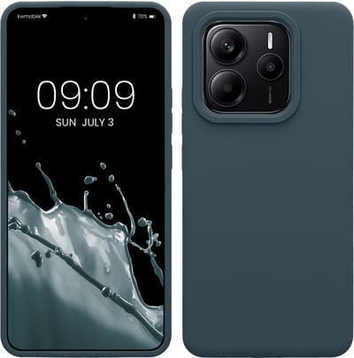 kwmobile telefoonhoesje geschikt voor Xiaomi Redmi Note 14 5G - Hoesje met siliconen coating - Smartphone case in leisteen