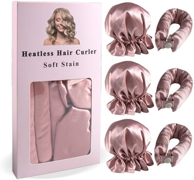 Set haarbandjes zonder warmte krultang Pink
