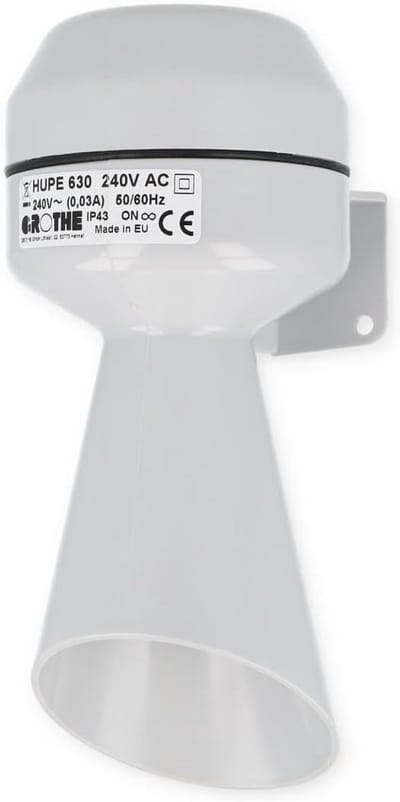 Kleine claxon - Signaalhoorn Alarm - Waarschuwing Geluid - Hoge Decibel - 240 V - Grijs