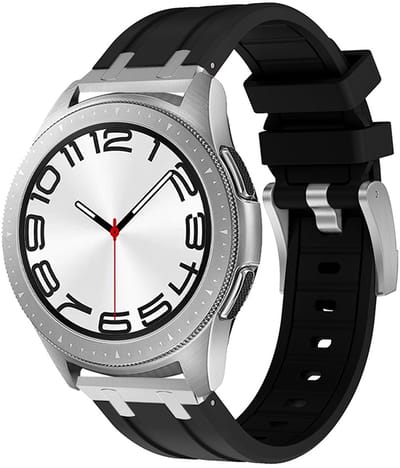 Stravo 20mm Smartwatch Bandje – Heavy Duty Liquid Siliconen Horlogeband – Geschikt Voor Samsung Galaxy Watch 7 (40 & 44mm) / 6 (Classic) / 5 (Pro) / 4 (Classic) / 3 41mm / 42mm / Active 2 / FE / Gear Sport – Zwart