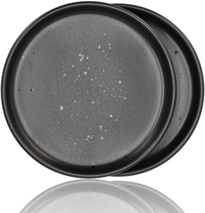 Gebaksbordjes en Ontbijtborden Set van 2 – Mat Zwart met Spikkels – Ø20 cm – Keramiek Servies – Zwart Servies Ronde Borden Set